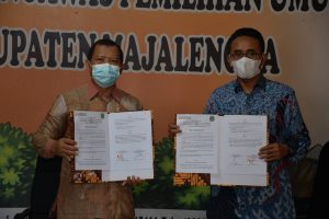 Optimalisasi Publikasi Kepemiluan, Bawaslu Kab. Majalengka Tandatangani MoU dengan Diskominfo Kab. Majalengka