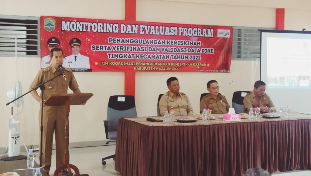 Wakil Bupati Pimpin Monev Program Penanggulangan kemiskinan serta Verifikasi dan Validasi Data P3KE Kab.Majalengka