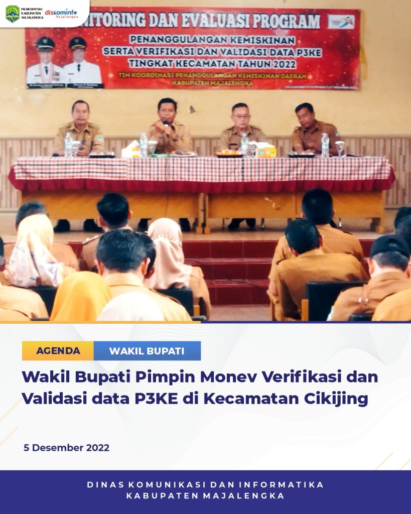 Wakil Bupati Pimpin Monev Verifikasi dan Validasi Data P3KE di Kecamatan Cikijing