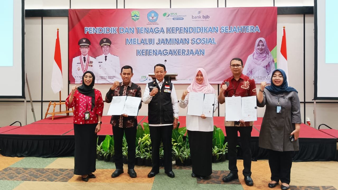 Pemkab Majalengka Alokasikan Dana 400 Juta Lebih Untuk Perlindungan Jaminan Sosial BPJS Ketenagakerjaan 3.136 Tenaga Honorer Guru
