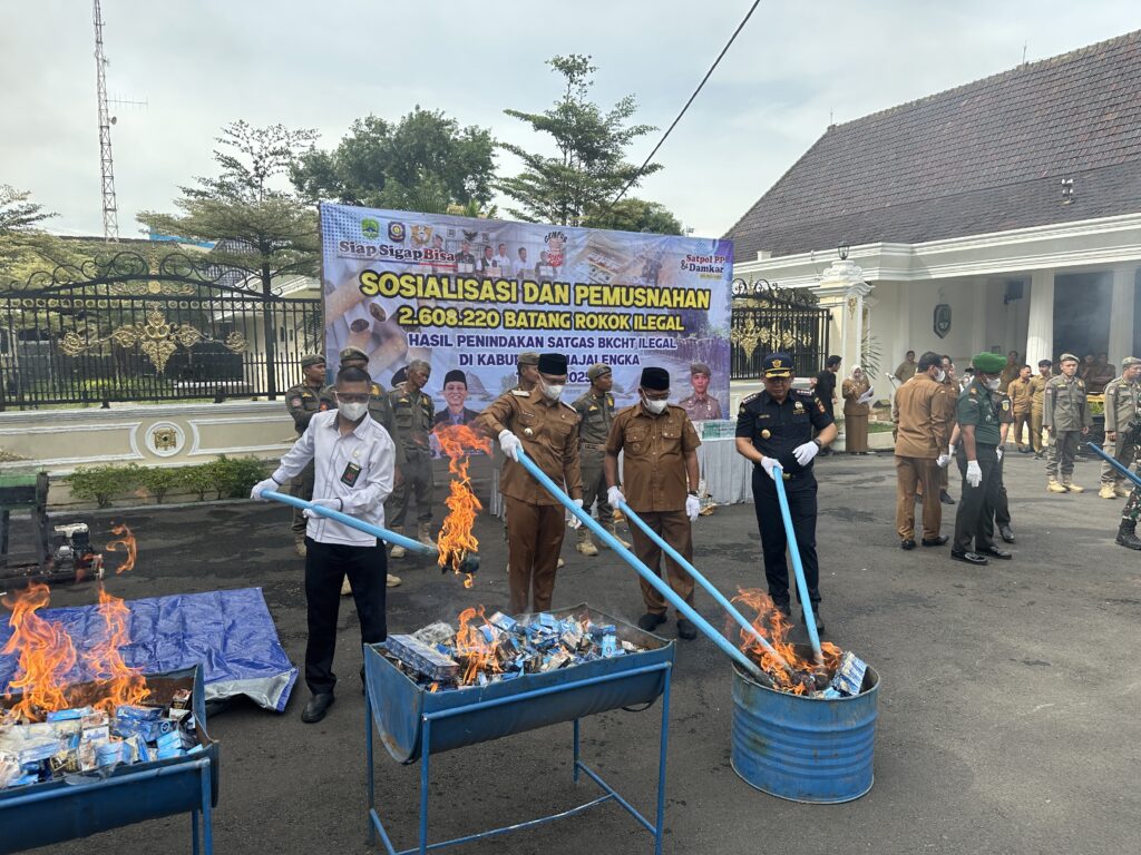 Sinergi Pemberantasan Rokok Ilegal di Majalengka: Jutaan Batang Dimusnahkan, Selamatkan Potensi Kerugian Negara Miliar Rupiah